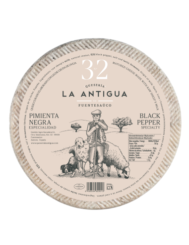 Queso de oveja curado con pimienta negra La Antigua